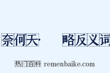 奈何天·厓略反义词是什么意思的图片